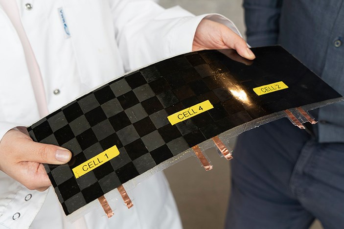 A multicell laminate manufactured in Chalmers’ composite lab.